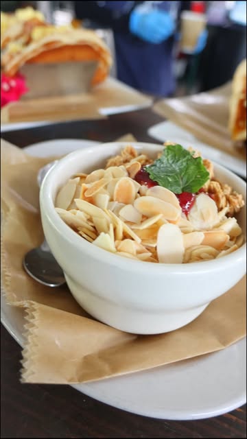 Granola bowl with almonds