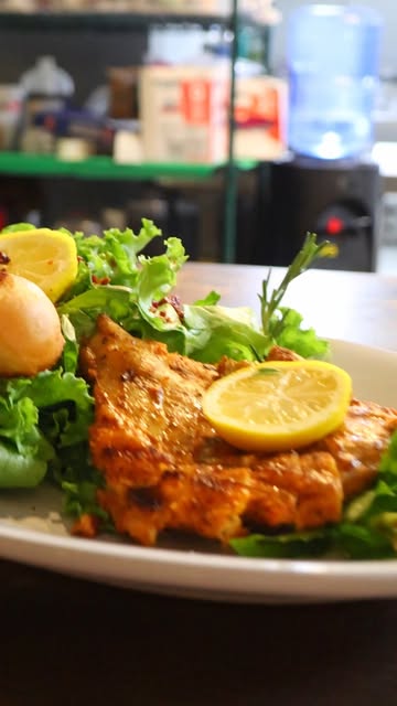 Grilled salmon fillet